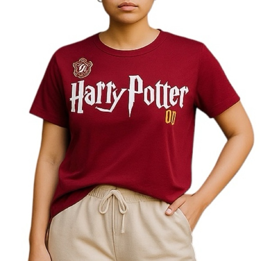 Harry Potter Large Gryffindor High Low Longline Graphic Tee Tshirt
